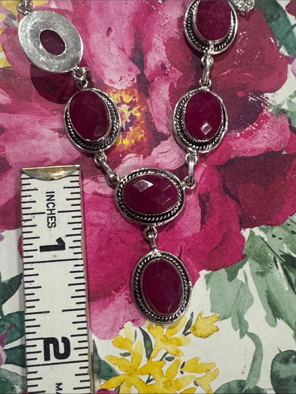 Silver Ruby Jewelry Set - Picture 10 of 15